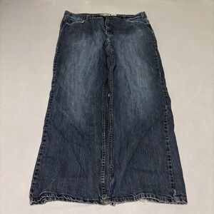 Warehouse One Mens Dark Wash Wide Leg Baggy Denim Jeans 38x32 Grunge Streetwear